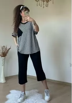 Kısa Kol Kaz Ayağı Desen takım