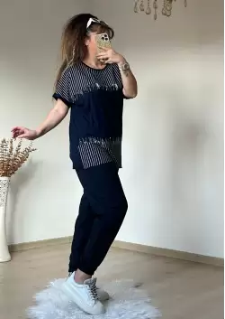 Ön Çizgili Taşlı Takım
