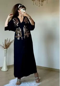 Pul Detaylı Gömlek Elbise
