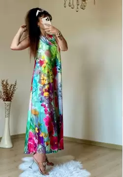 Sıfırkol Bahar Çiçekli Elbise