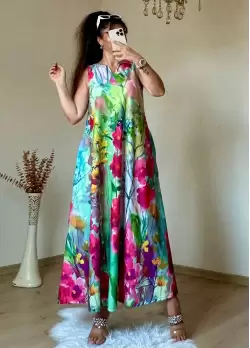 Sıfırkol Bahar Çiçekli Elbise