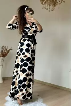 Tam Boy Açık Leopar Elbise