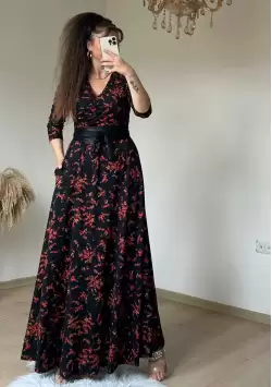 Full-Length Kokina Pattern Dress