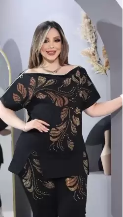 Yaprak Desenli Taşlı takım