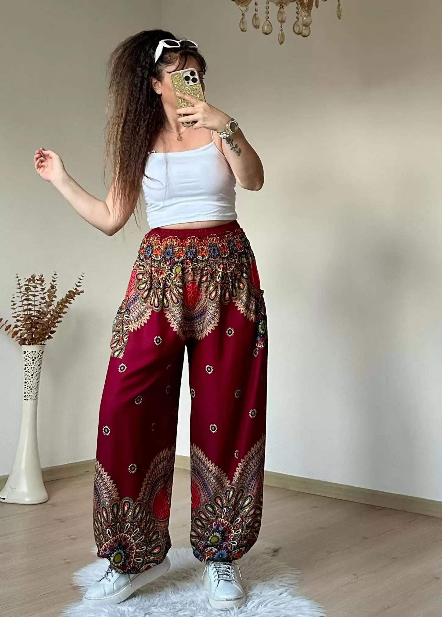 Bordo Bohem Şalvar