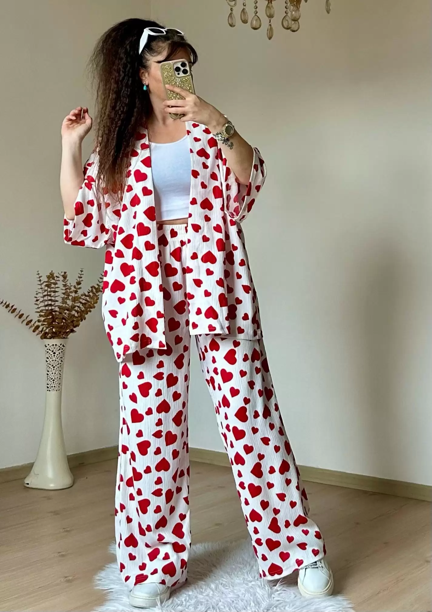 Kalplı Kimono takım
