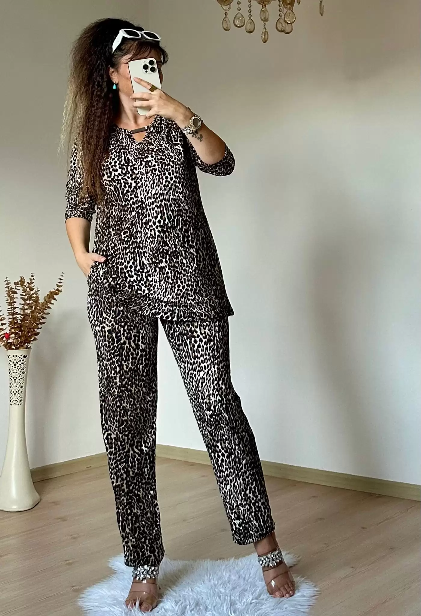 Süet Leopar Takım