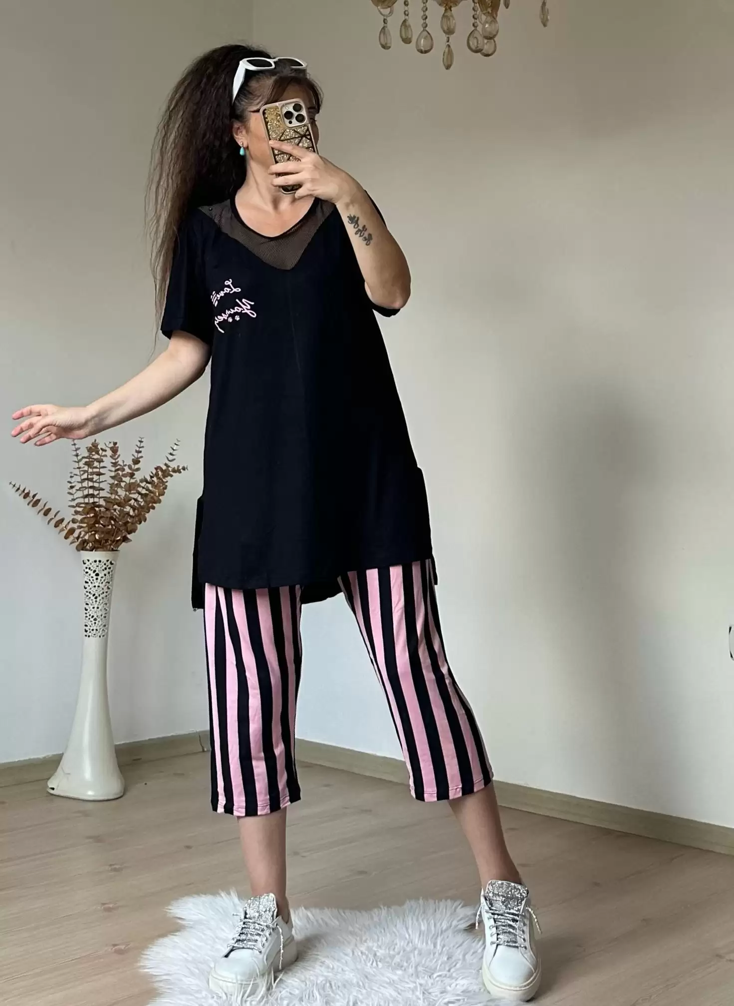 Yaka File Detaylı Pijama Takım