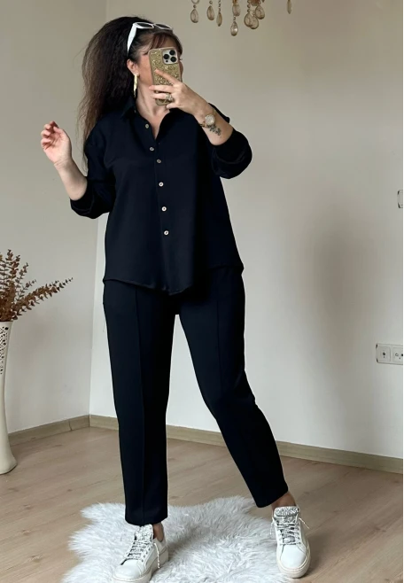 Gomleklı Spor Takım Siyah