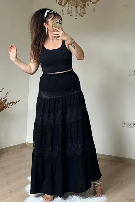 Dantel Şeritli Etek