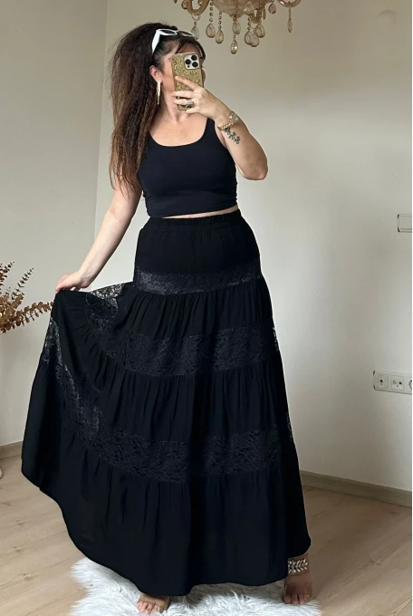 Dantel Şeritli Etek