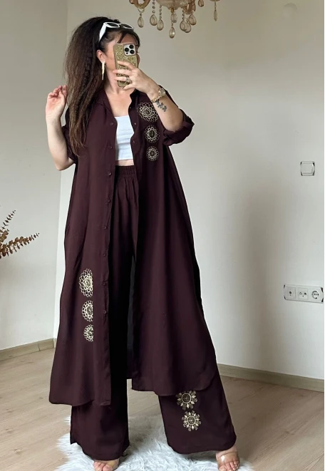 Varak Nakışlı Takım Kahve