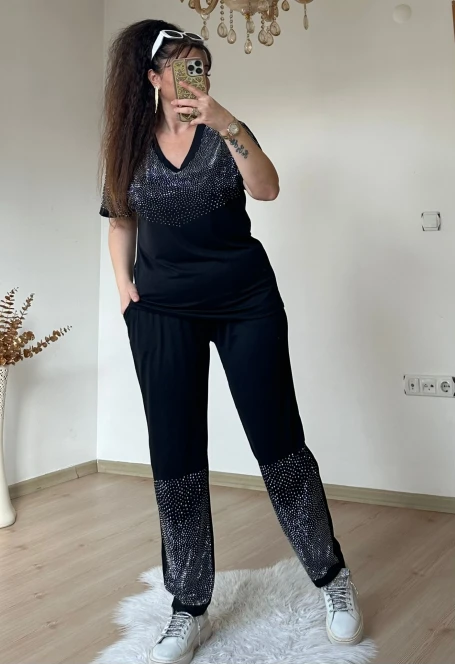 V Yaka Paça Gümüş Taşlı Takım