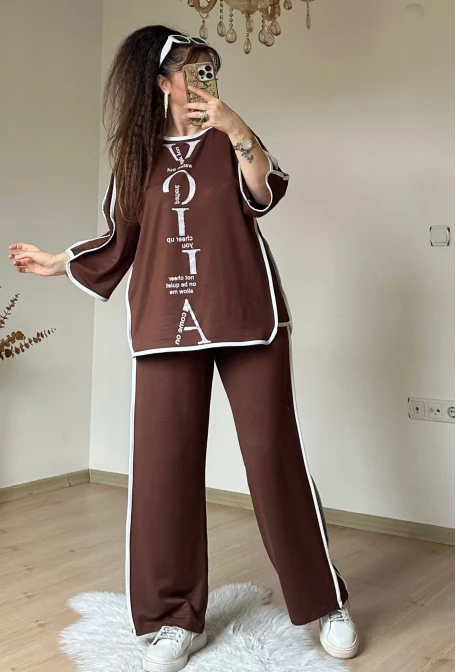 Ön Yazılı Taşlı Takım Kahve