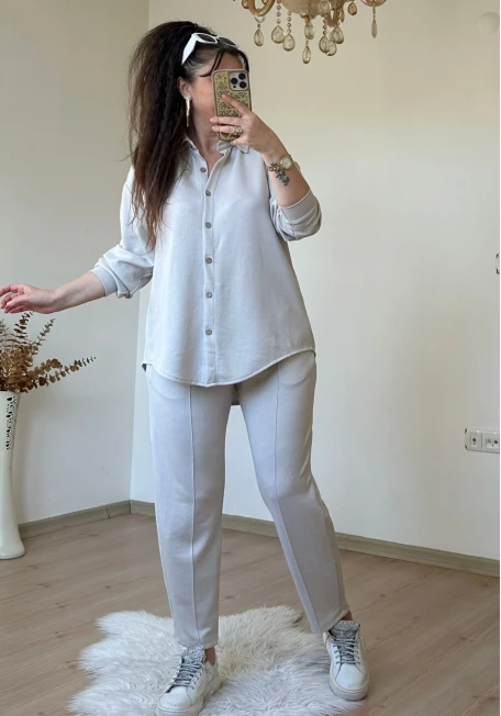 Gomleklı Spor Takım Bej