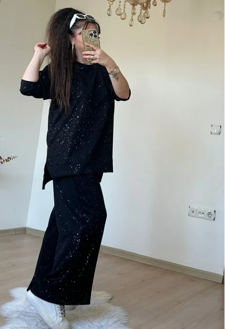 Simli Spor Takım Siyah