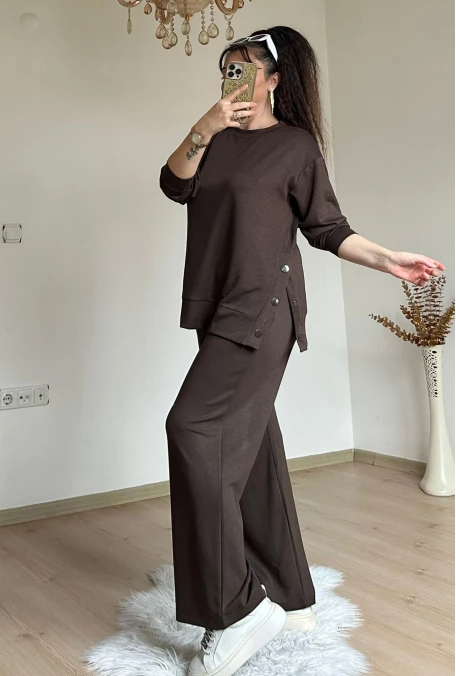 Bol Paça Çıtçıtlı Takım Kahve