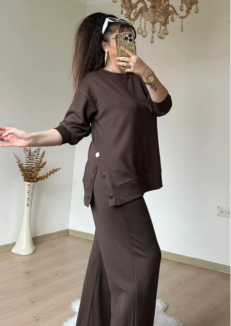 Bol Paça Çıtçıtlı Takım Kahve