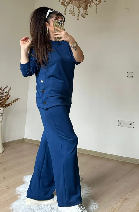 Bol Paça Çıtçıtlı Takım Mavi