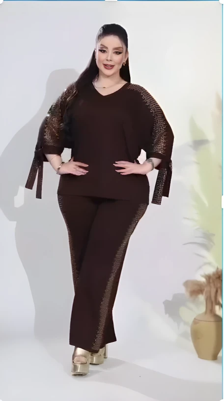 Kol Bağcıklı Gold Sımlı Kahve Takım