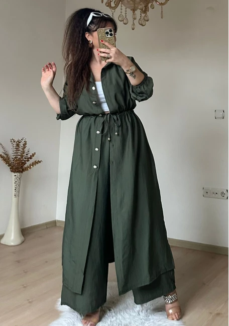 Bel Bağcıklı Tunık Takım Haki