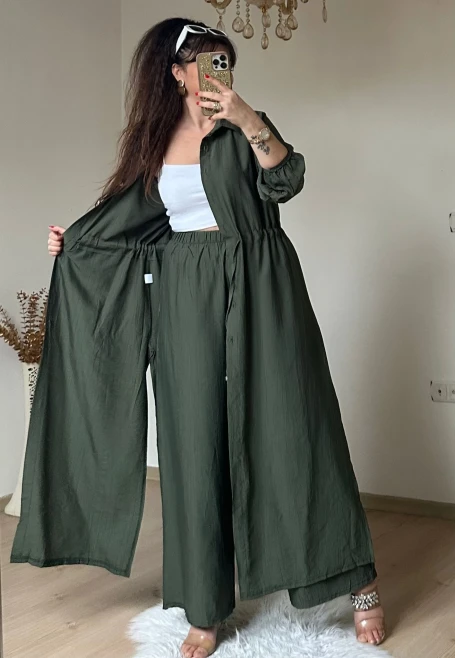 Bel Bağcıklı Tunık Takım Haki