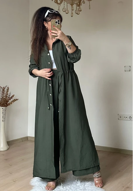 Bel Bağcıklı Tunık Takım Haki