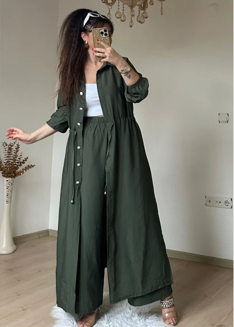 Bel Bağcıklı Tunık Takım Haki