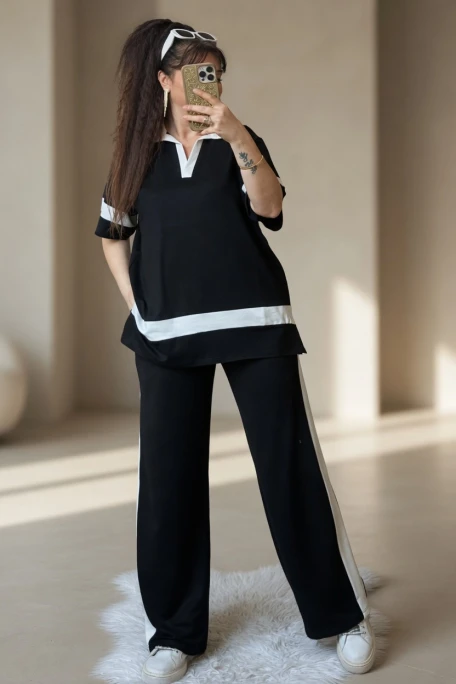 Gömlek Yaka Beyaz Şerıtlı Takım