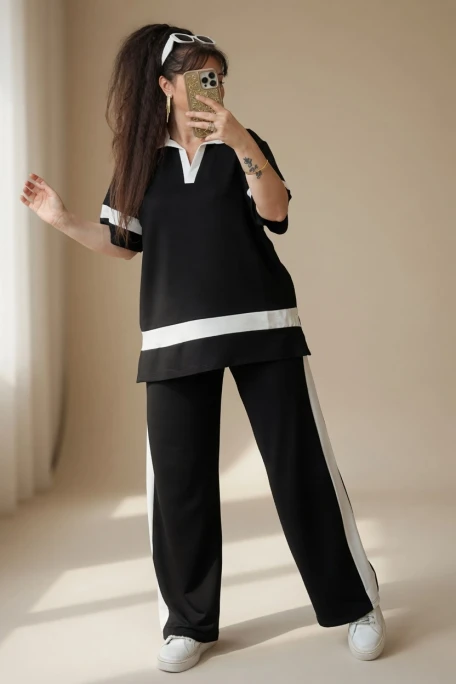 Gömlek Yaka Beyaz Şerıtlı Takım