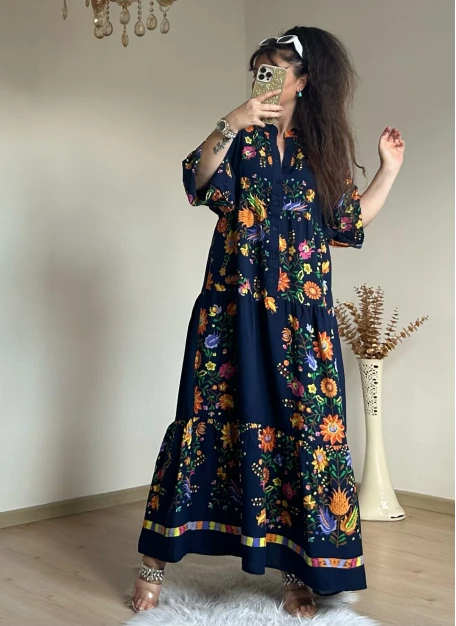 Bahar Elbise Lacivert