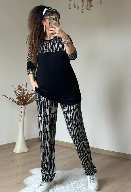 Bej Baskı Desen Takım