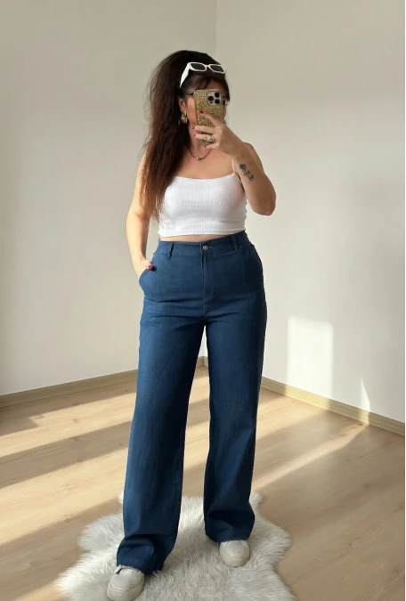 Bel Kemerli Kot Pantalon