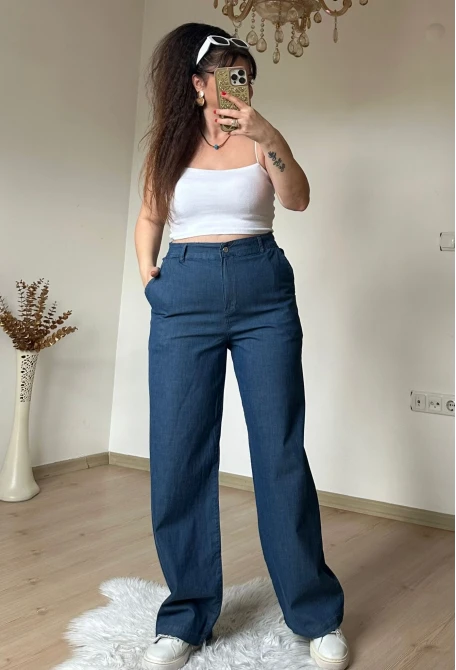 Bel Kemerli Kot Pantalon