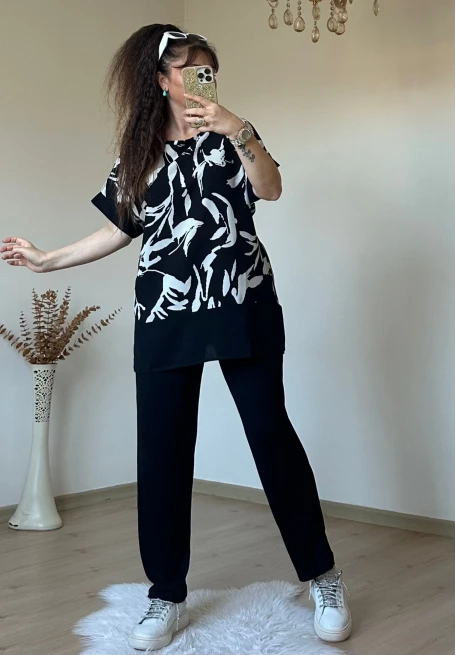 Beyaz Dalga Desen Dokuma Takım