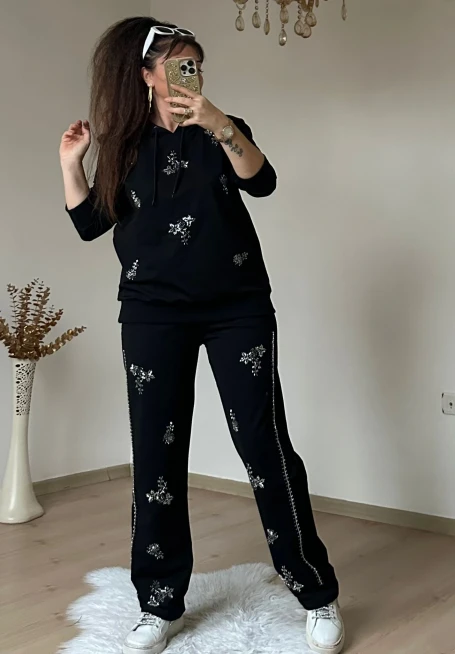 Büyük Beden Boncuk İşlemeli Takım