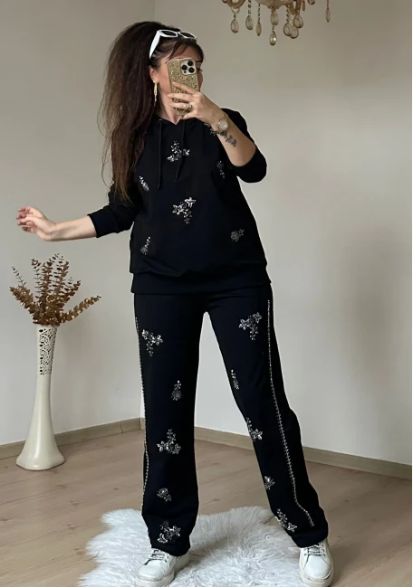 Büyük Beden Boncuk İşlemeli Takım