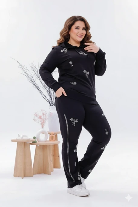 Büyük Beden Boncuk İşlemeli Takım