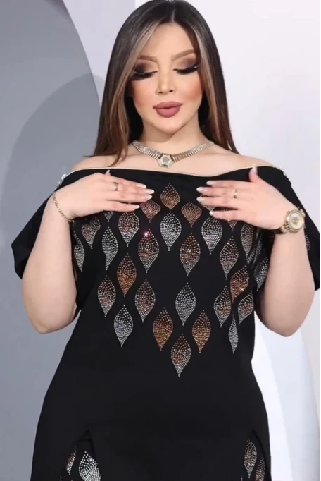 Damla Desenli Taşlı Bluz