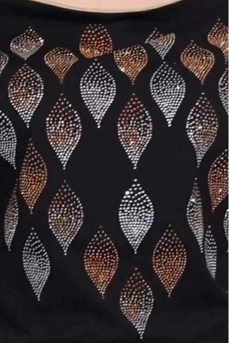 Damla Desenli Taşlı Bluz