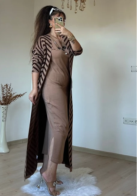 Elbıse Tunık Takım Bej