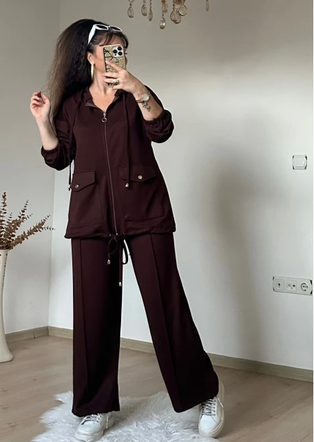 Fermuarlı Spor Takım Acı Kahve