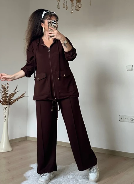 Fermuarlı Spor Takım Acı Kahve