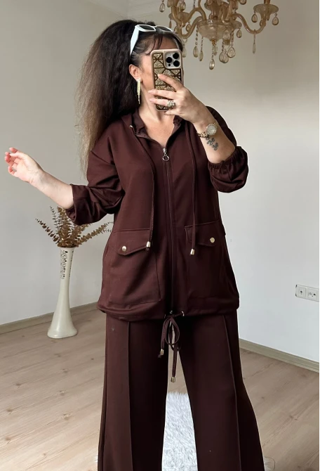 Fermuarlı Spor Takım Acı Kahve