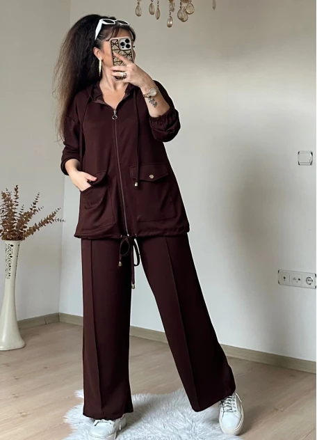 Fermuarlı Spor Takım Acı Kahve