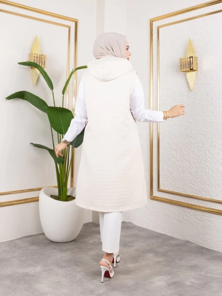 Gold Detaylı Yelek Bej