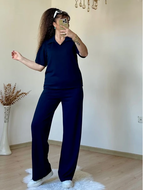 Gömlek Yaka Spor Takım Lacivert