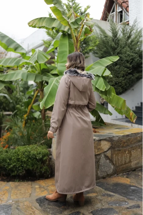 İçi Kürklü Kaban Taş Rengi