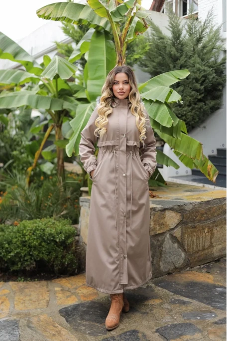 İçi Kürklü Kaban Taş Rengi