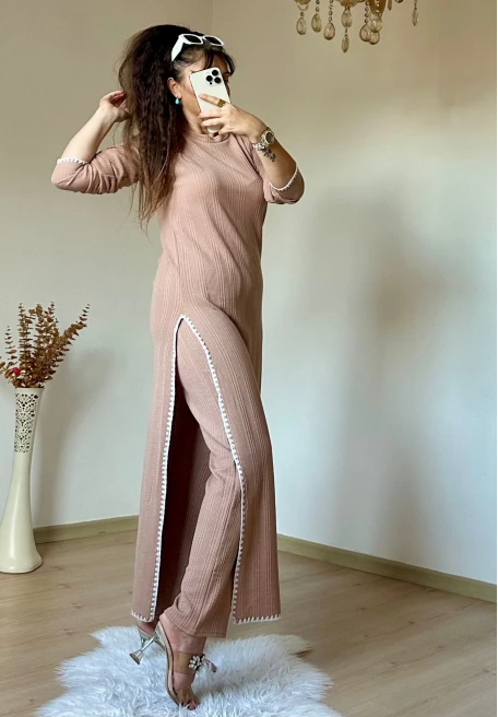 İkili Tunık Takım Bej